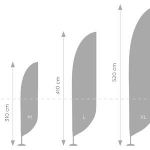 Standartiniai flag pole "S" - 290 cm