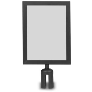 Sign holder A4 for barrier post  - black mate