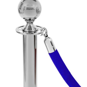 blue velor rope - chrome lock