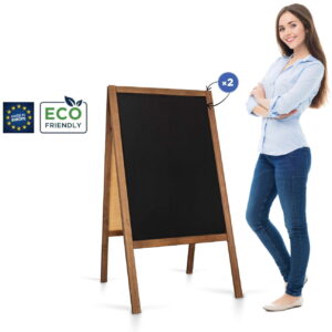 Chalkboard sign Classic L Dydis (61x118 cm) - brown