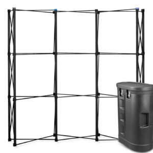 Black Pro Magnetic Pop Up wall 3x3 cm arc in a case counter